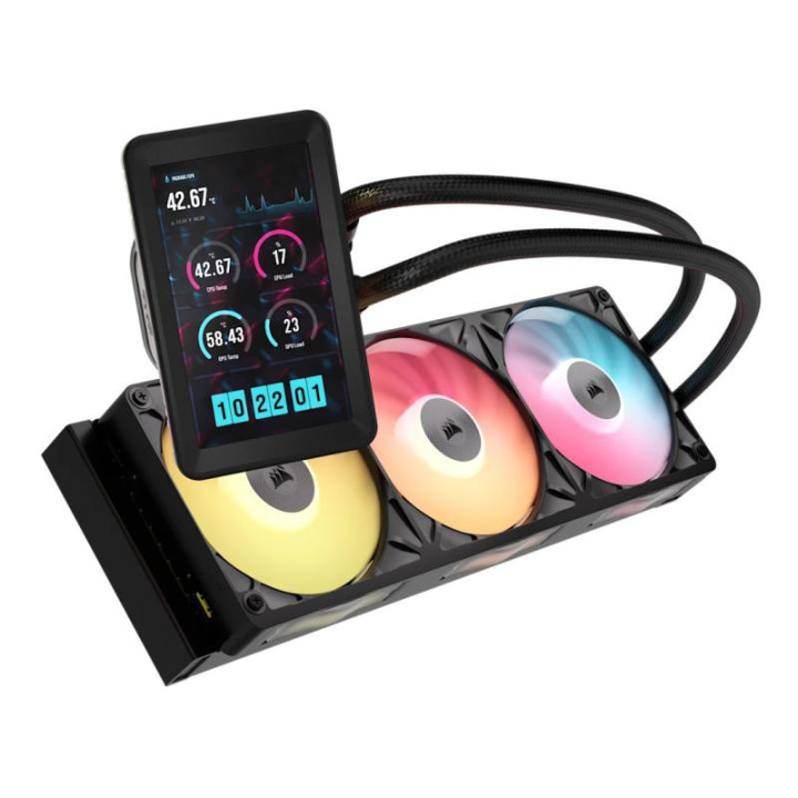 Corsair iCUE LINK TITAN II 360 RX LCD Processeur Refroidisseur de liquide tout-en-un 36 cm Noir 1 pièce(s) 