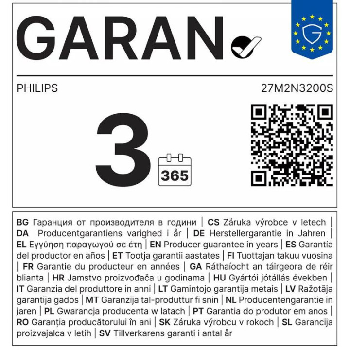 Philips Evnia 27M2N3200S/00 écran plat de PC 68,6 cm (27") 1920 x 1080 pixels Full HD LCD Noir 