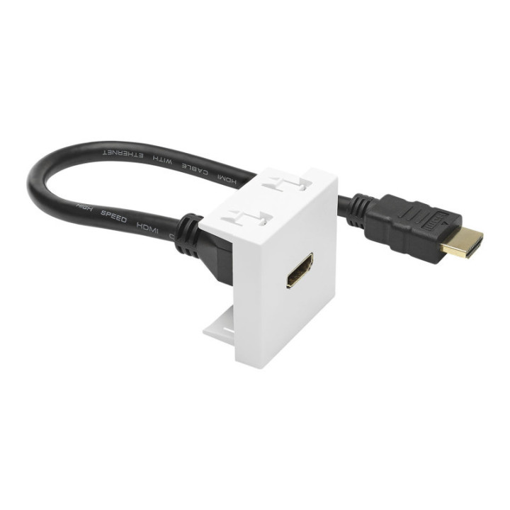 Sommer cable FICHE MODULE HDMI  45x45 mm, plastique, blanc 