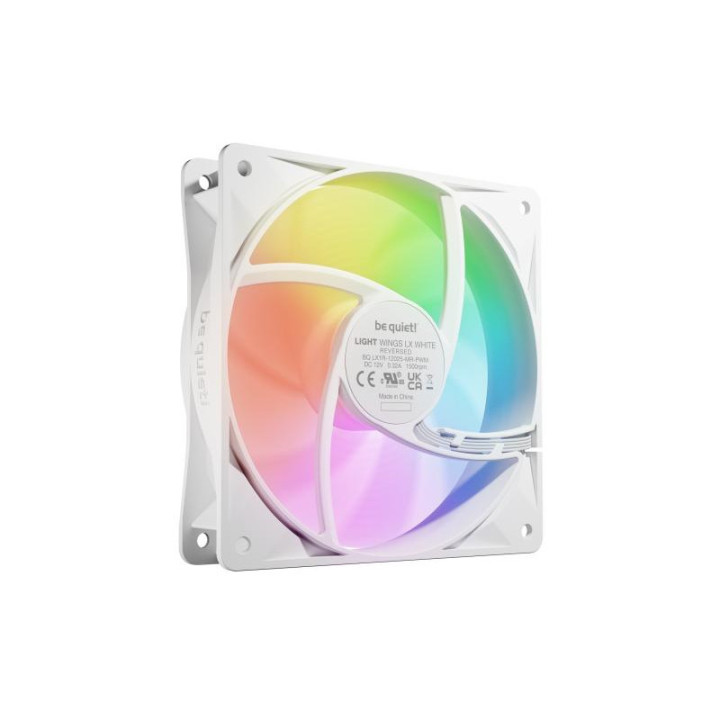 be quiet! Light Wings LX 120 mm PWM Reverse White | Ventilateur PC ARGB reverse blanc 