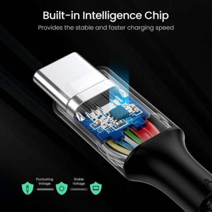UGREEN Câble Renforcé 2m USB-C > USB-C Noir PD 100W *70429 
