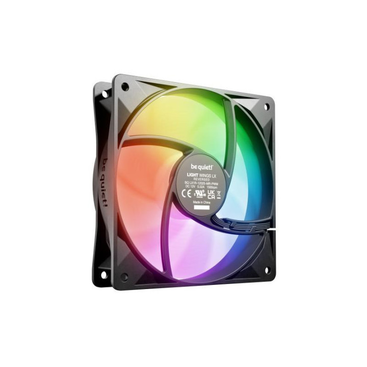 be quiet! Light Wings LX 120 mm PWM Reverse Black | Ventilateur PC ARGB reverse noir 