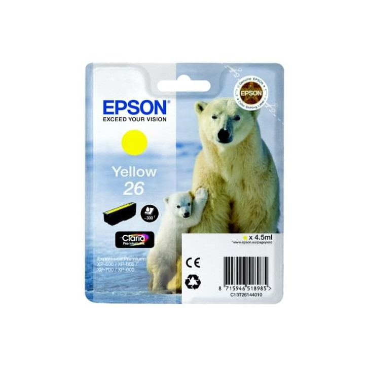 Cartouche d'encre Jaune 26 - T2614 - C13T26144012 | Epson 