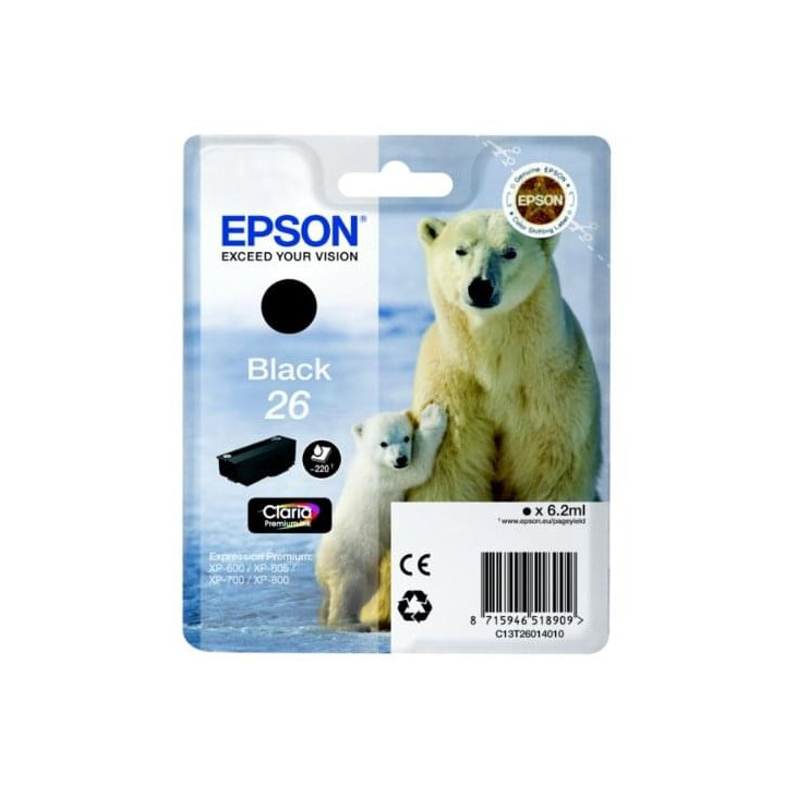 Cartouche d'encre Noir 26 - T2601 - C13T26014010 | Epson 
