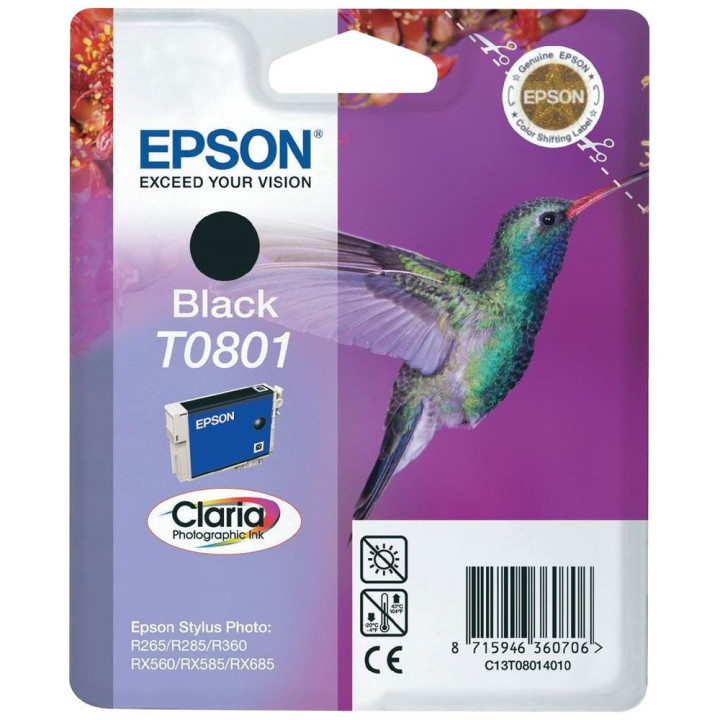 Cartouche Claria T0801 Noire - C13T080140 | Epson 