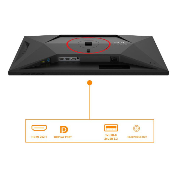 AOC G4 U27G4R écran plat de PC 68,6 cm (27") 3840 x 2160 pixels 4K Ultra HD LED Noir, Rouge 