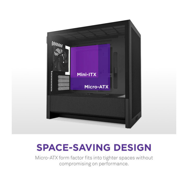 NZXT H3 Flow micro-ATX Mid-tower Case - All Black Color 