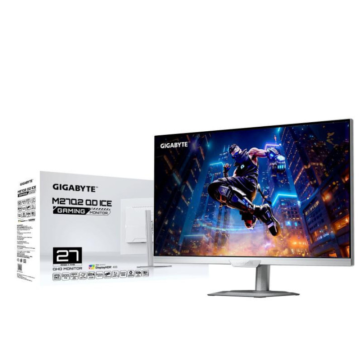 GIGABYTE M27Q2 QD ICE Moniteur de Jeu 27? QHD - 2560 x 1440, 200Hz, 1ms, 350 cd/m², FreeSync Premium, Display HDR400, HDMI 2.0, 