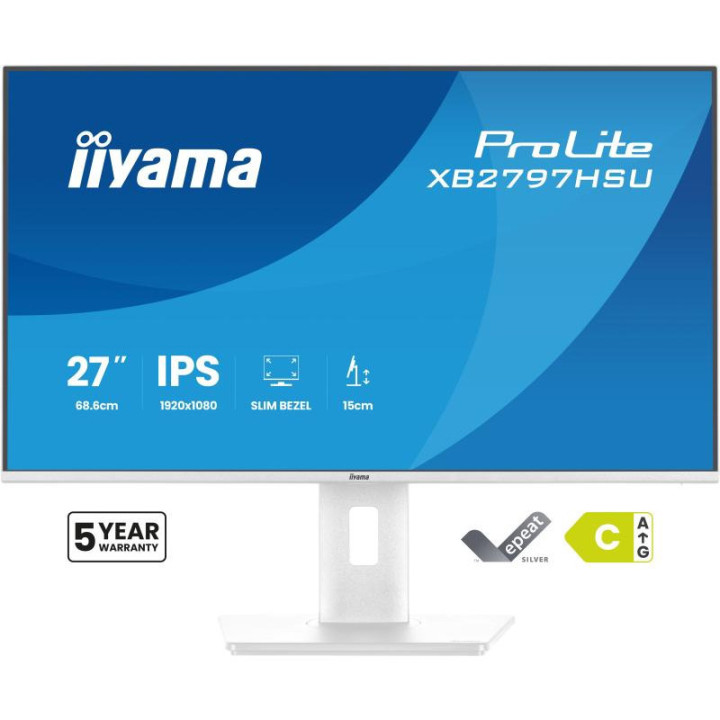 iiyama ProLite XB2797HSU-W1 écran plat de PC 68,6 cm (27") 1920 x 1080 pixels Full HD LED Blanc 