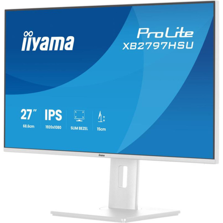 iiyama ProLite XB2797HSU-W1 écran plat de PC 68,6 cm (27") 1920 x 1080 pixels Full HD LED Blanc 