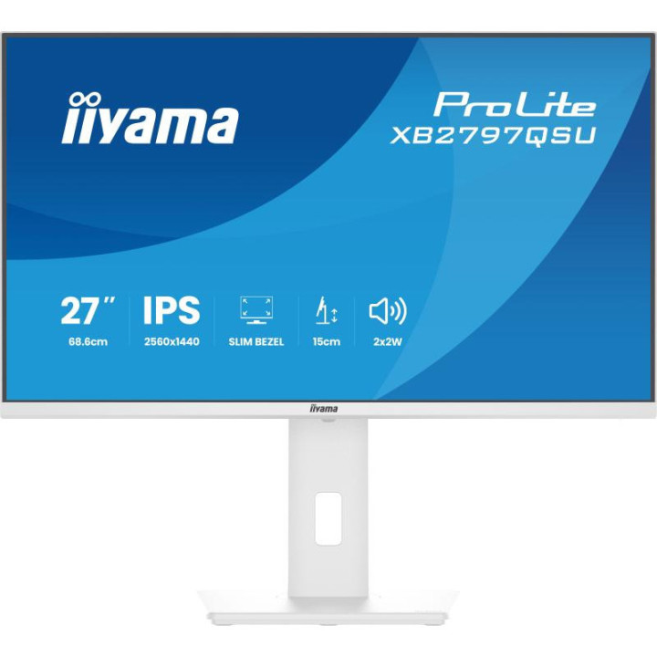 iiyama ProLite XB2797QSU-W1 écran plat de PC 68,6 cm (27") 2560 x 1440 pixels Quad HD LED Blanc 