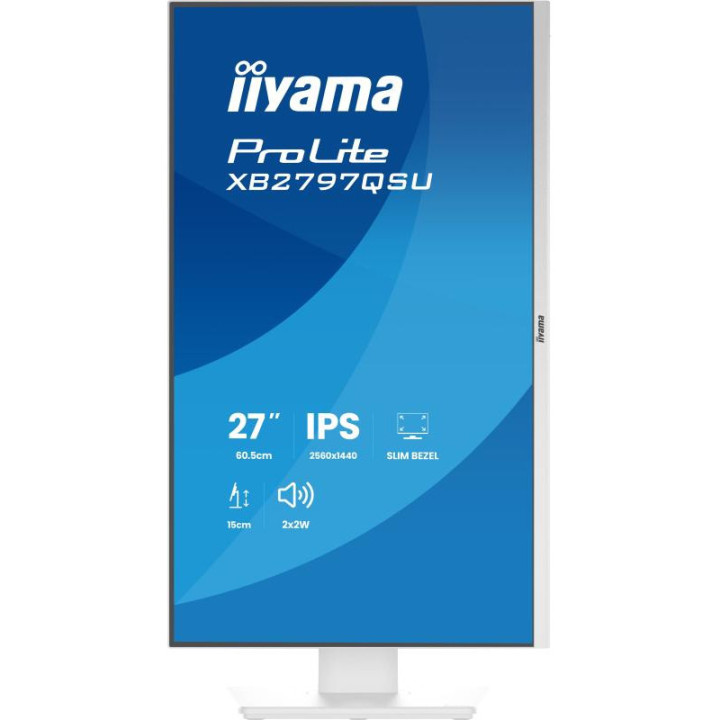 iiyama ProLite XB2797QSU-W1 écran plat de PC 68,6 cm (27") 2560 x 1440 pixels Quad HD LED Blanc 