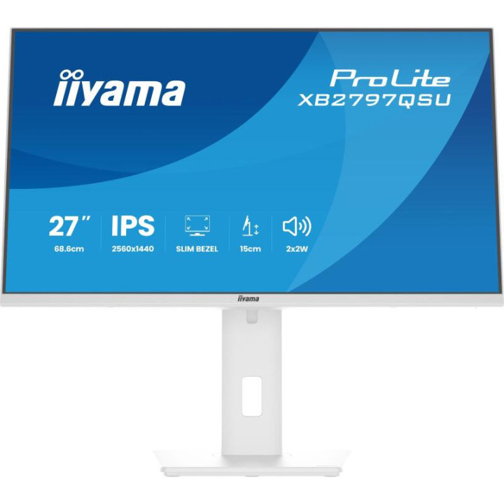 iiyama ProLite XB2797QSU-W1 écran plat de PC 68,6 cm (27") 2560 x 1440 pixels Quad HD LED Blanc 