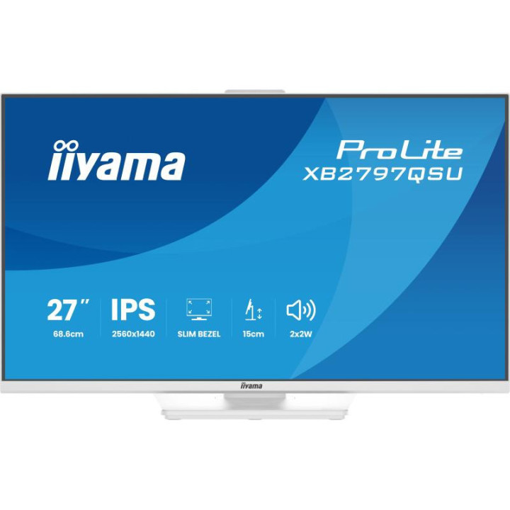 iiyama ProLite XB2797QSU-W1 écran plat de PC 68,6 cm (27") 2560 x 1440 pixels Quad HD LED Blanc 