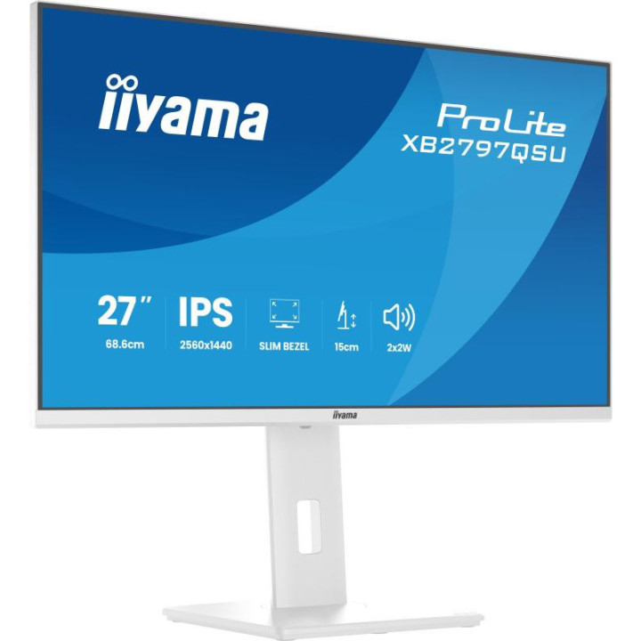 iiyama ProLite XB2797QSU-W1 écran plat de PC 68,6 cm (27") 2560 x 1440 pixels Quad HD LED Blanc 