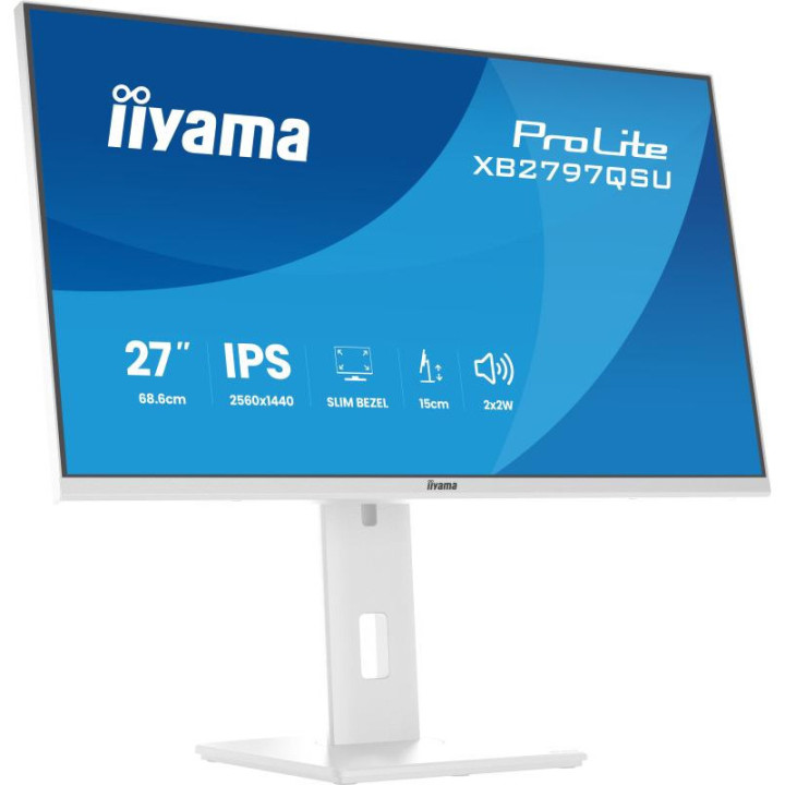 iiyama ProLite XB2797QSU-W1 écran plat de PC 68,6 cm (27") 2560 x 1440 pixels Quad HD LED Blanc 