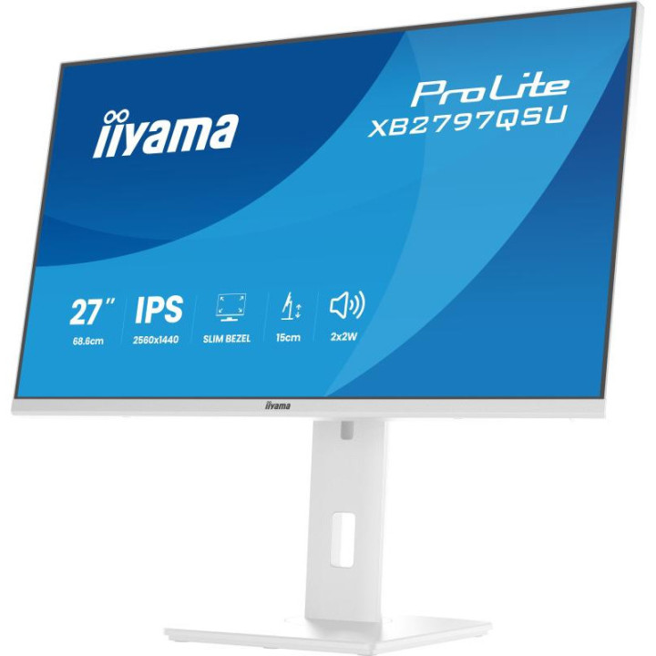 iiyama ProLite XB2797QSU-W1 écran plat de PC 68,6 cm (27") 2560 x 1440 pixels Quad HD LED Blanc 