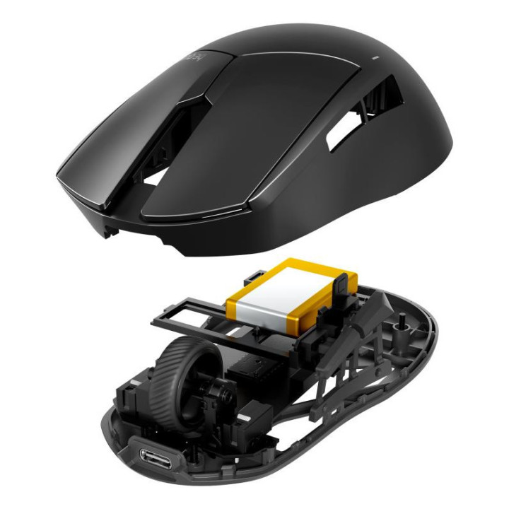 be quiet! Dark Perk Ergo | souris gaming sans fil | ultra-légère | Capteur PixArt PAW3950 | design droitier 