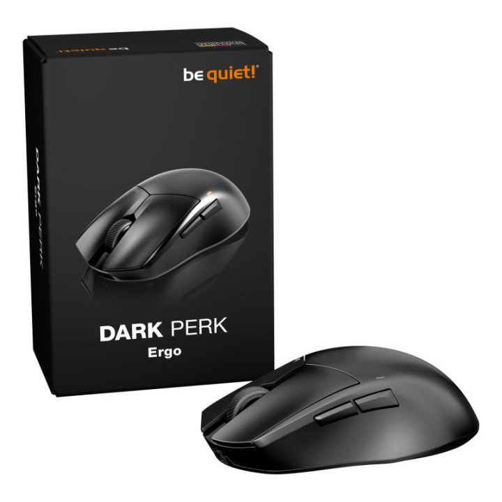 be quiet! Dark Perk Ergo | souris gaming sans fil | ultra-légère | Capteur PixArt PAW3950 | design droitier 