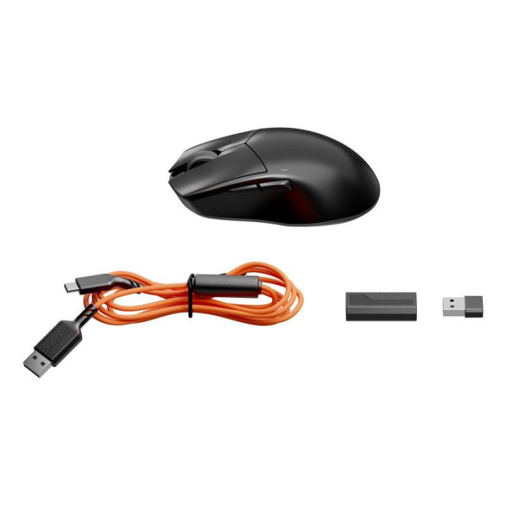 be quiet! Dark Perk Ergo | souris gaming sans fil | ultra-légère | Capteur PixArt PAW3950 | design droitier 