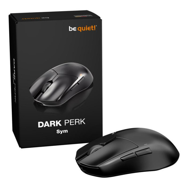 be quiet! Dark Perk Ergo | souris gaming sans fil | ultra-légère | Capteur PixArt PAW3950 | design amibidextre 