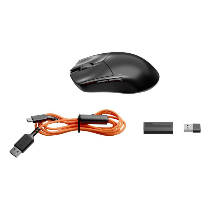 be quiet! Dark Perk Ergo | souris gaming sans fil | ultra-légère | Capteur PixArt PAW3950 | design amibidextre 