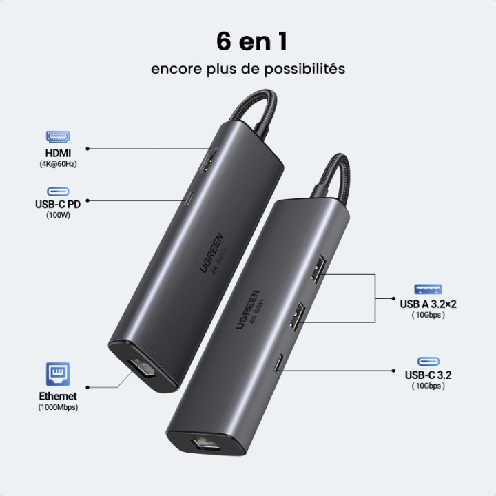UGREEN Hub 6 en 1*20956A 