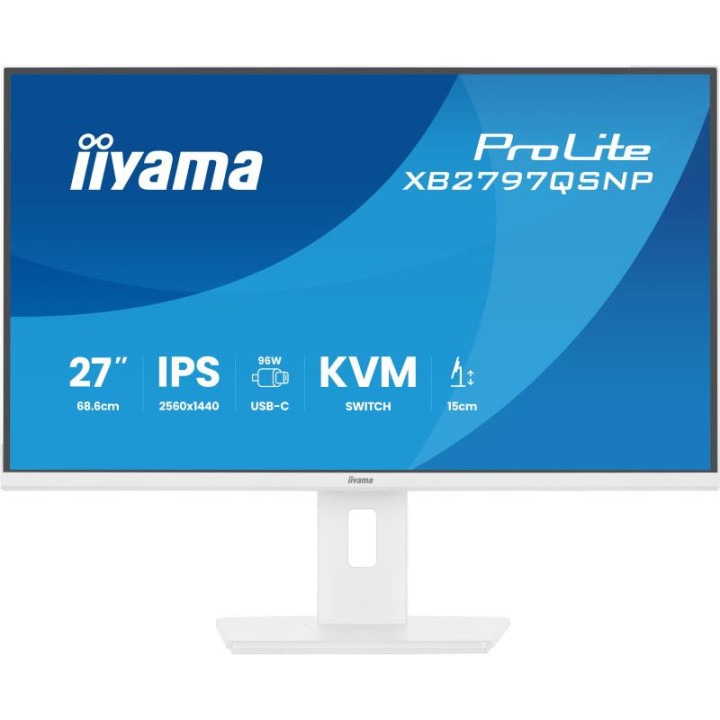 iiyama ProLite XB2797QSNP-W1 27" IPS LCD écran plat de PC 68,6 cm (27") 2560 x 1440 pixels Quad HD Blanc 