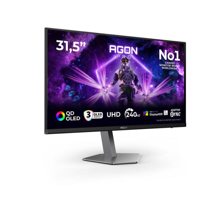 AOC AGON PRO AG326UZD2 écran plat de PC 80 cm (31.5") 3840 x 2160 pixels 4K Ultra HD OLED Noir 