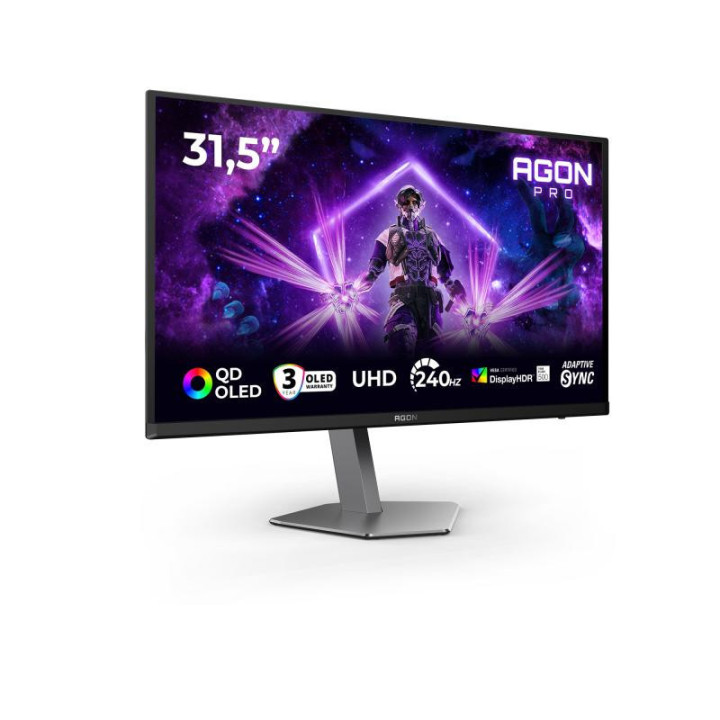 AOC AGON PRO AG326UZD2 écran plat de PC 80 cm (31.5") 3840 x 2160 pixels 4K Ultra HD OLED Noir 