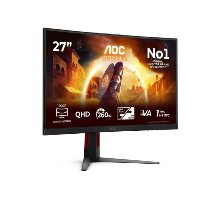 AOC G4 CQ27G4Z2AD écran plat de PC 68,6 cm (27") 2560 x 1440 pixels Quad HD LED Noir, Rouge 