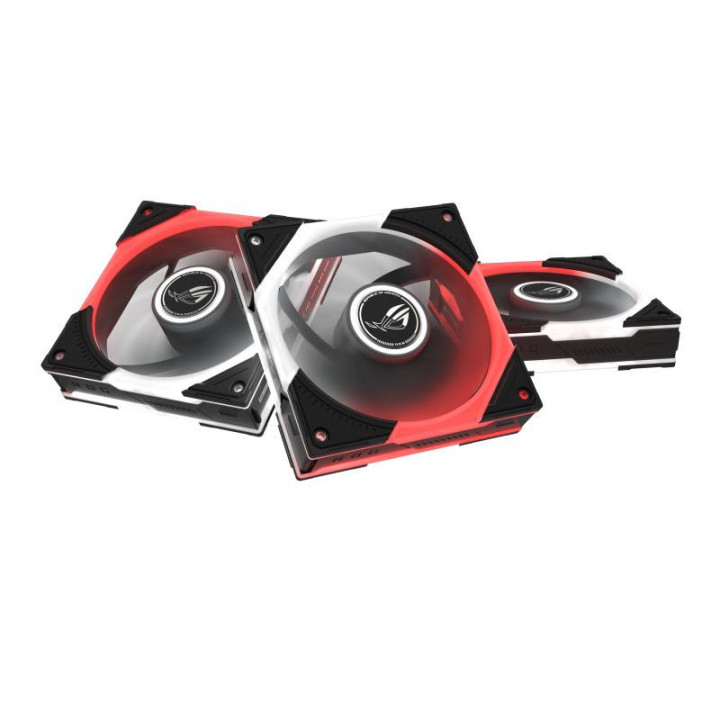 ASUS ROG Eurux GR120 ARGB Reverse Fan - Triple Pack Boitier PC Ventilateur 12 cm Noir, Blanc 3 pièce(s) 