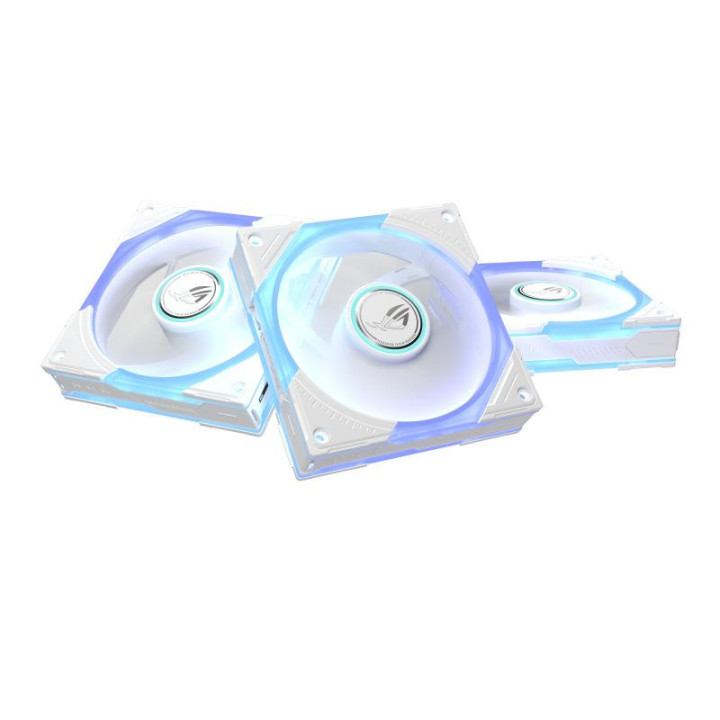 ASUS ROG Eurux GR120 ARGB Reverse Fan White Edition - Triple Pack Boitier PC Ventilateur 12 cm Blanc 3 pièce(s) 