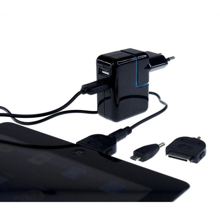 Chargeur Univ. pour tablette Samsung/Apple +connec - BLUPW2TAB | Bluestork 