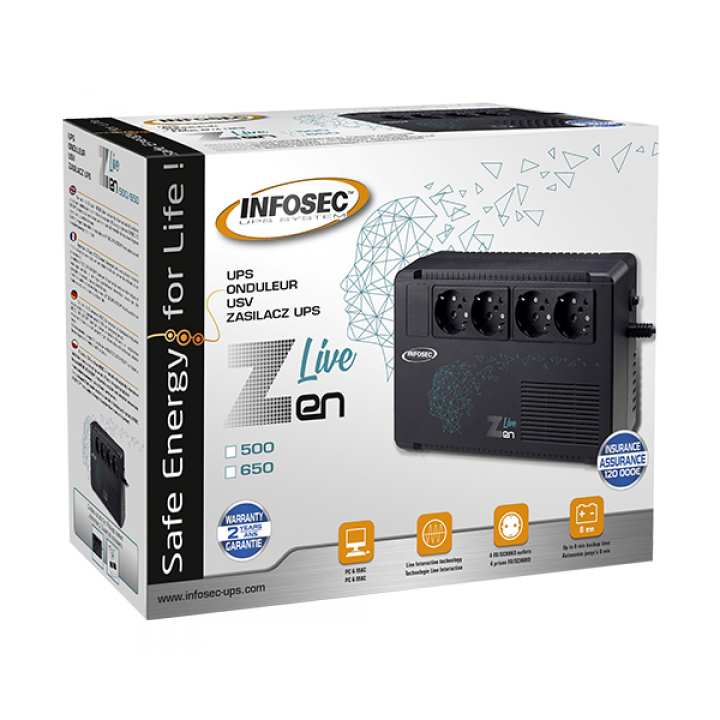 ZEN LIVE 500VA - 4 prises | Infosec 