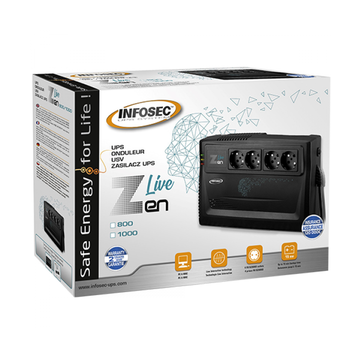 ZEN LIVE 800VA - 4 prises | Infosec 
