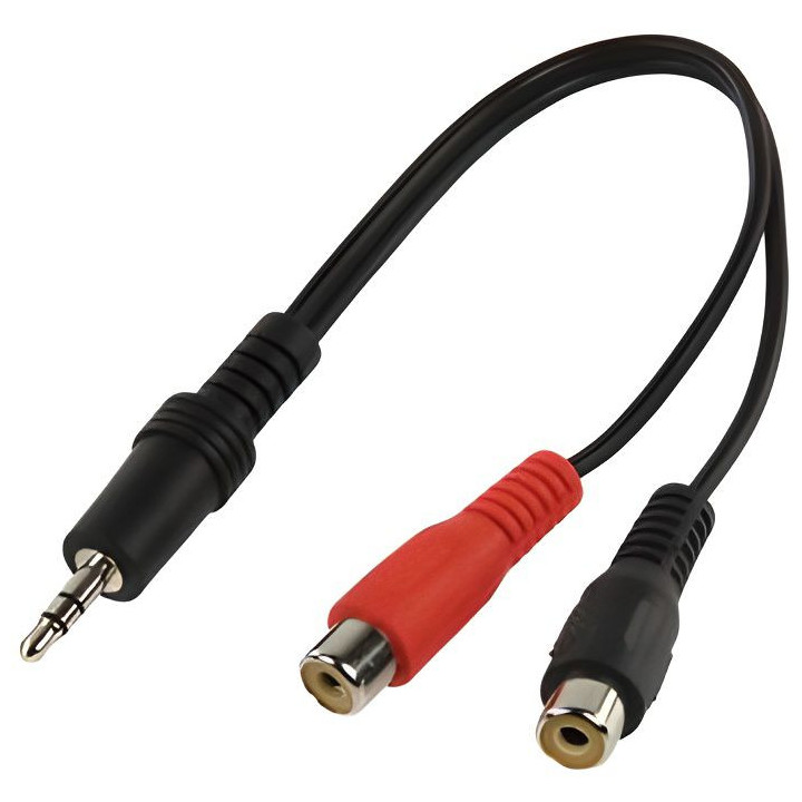 Adaptateur JACK 3.5 male / 2 X RCA femelle femelle - CG712HQZ | MCL Samar 