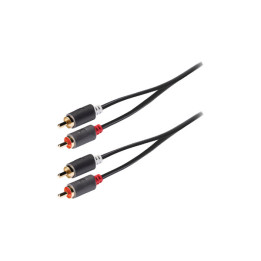 Cable audio stereo 2x Rca male - male 2x 2.00 M Gr - KNA24200E20 | Générique 