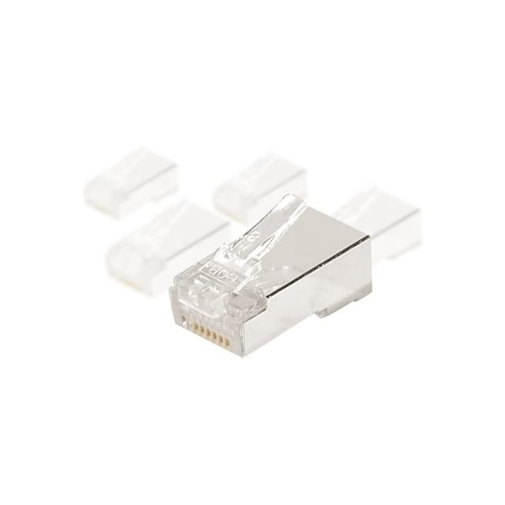 Connecteurs RJ45 Blindés Cat.6 + insert (par 10) - 92088021993063 | Générique 