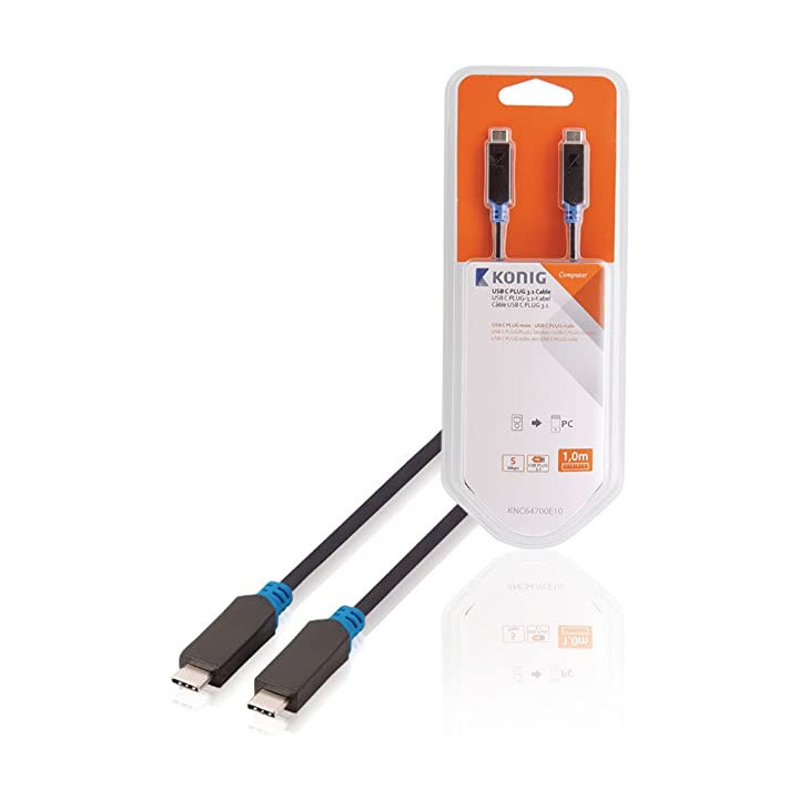 câble USB: USB 3.1 C, 1 m - Gris - KNC64700E10 | Générique 