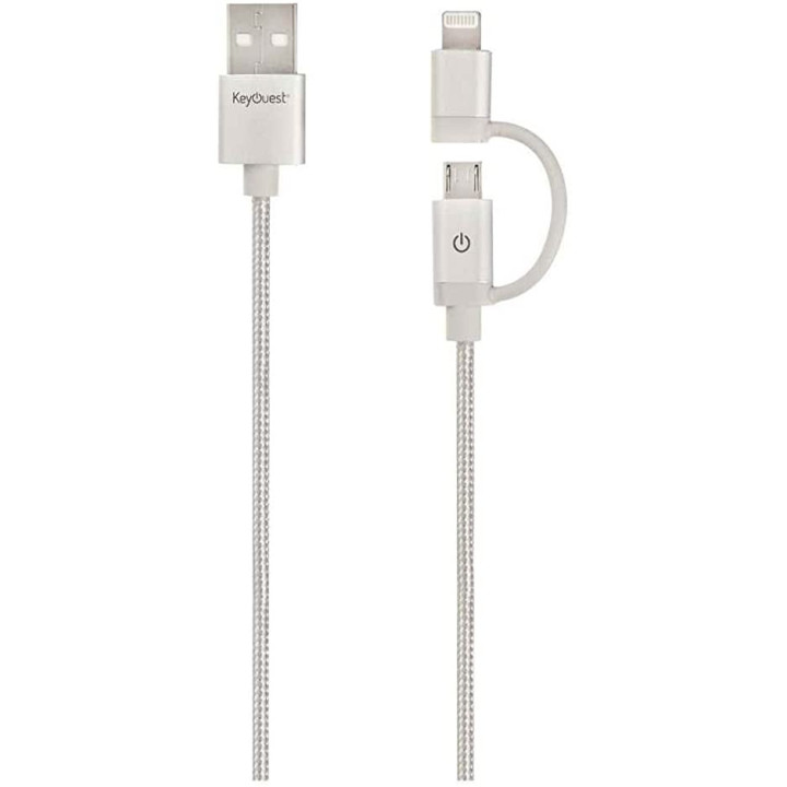 Cable USB Lightning   microphone Gris - KO016008 | KEYOUEST 