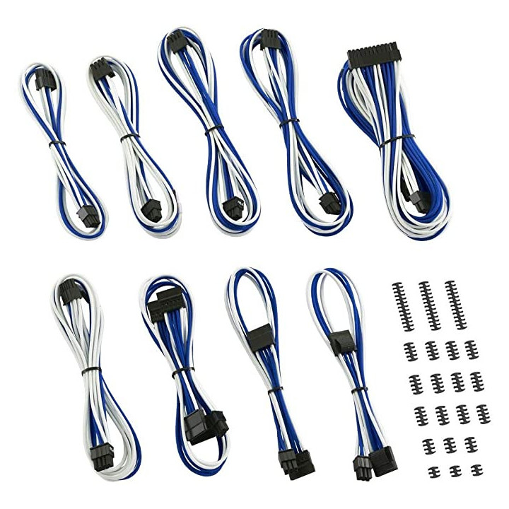 Kit ext. 7 Câbles tressés Ultimate - Blanc Bleu - KEX01WU | M.RED 