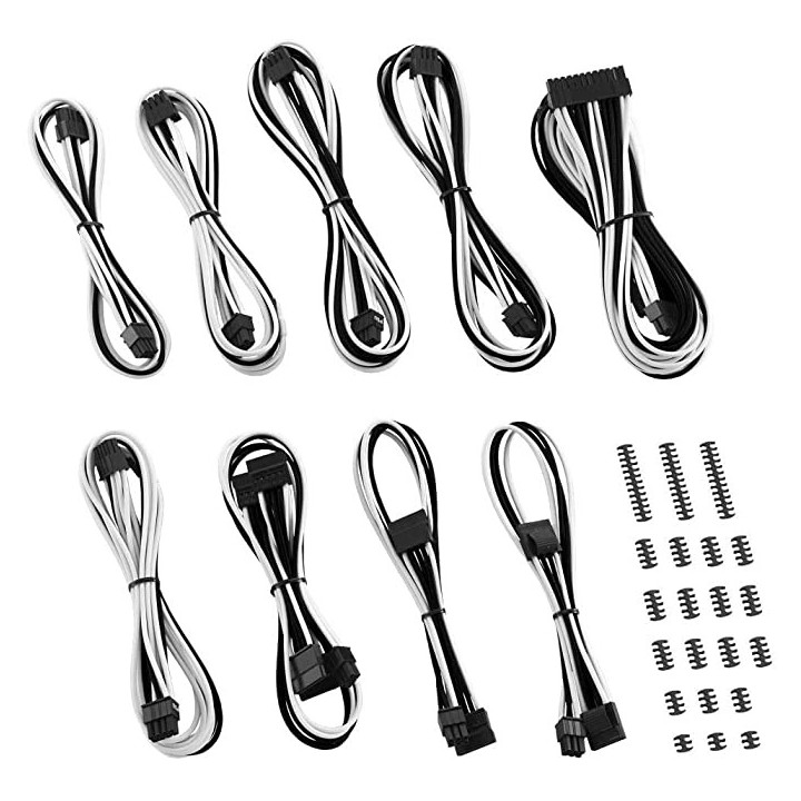Kit ext. 7 Câbles tressés Ultimate - Blanc Noir - KEX01WB | M.RED 