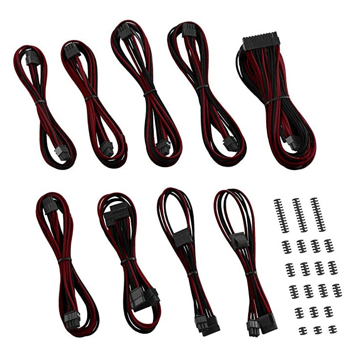 Kit ext. 7 Câbles tressés Ultimate - Noir Rouge - KEX01BR | M.RED 