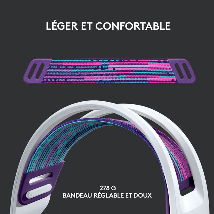 G733 Sans Fil LightSpeed RGB - Blanc - 981000883 | Logitech 