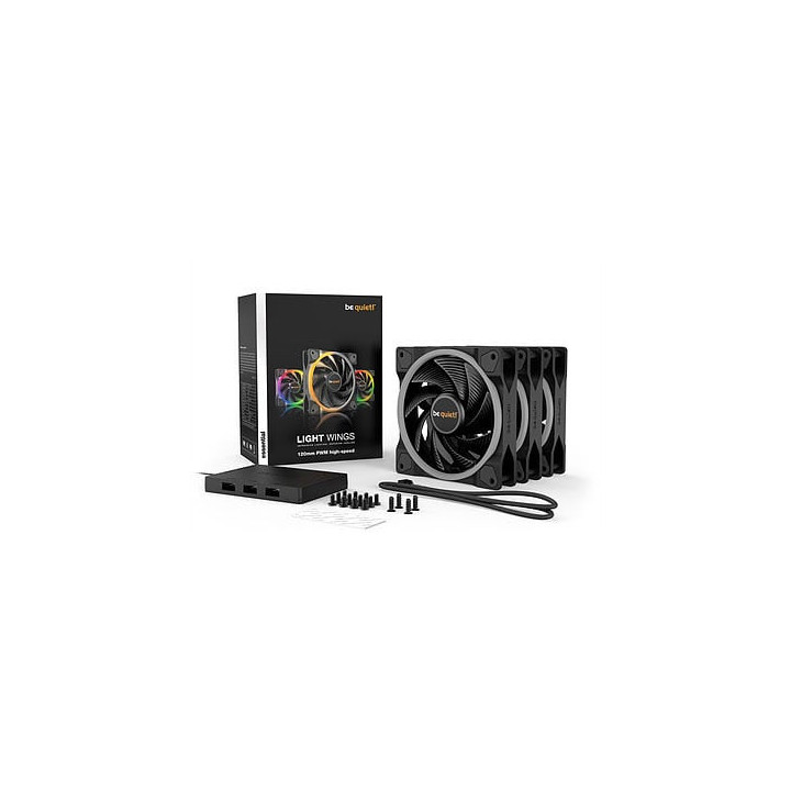Light Wings 120mm PWM ARGB High Speed Kit x3 BL077 - BL077 | Be Quiet! 