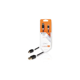 USB 2.0 Cable A Male - Mini 5-Pin Male Round 3.00  - KNC60300E30 | Générique 