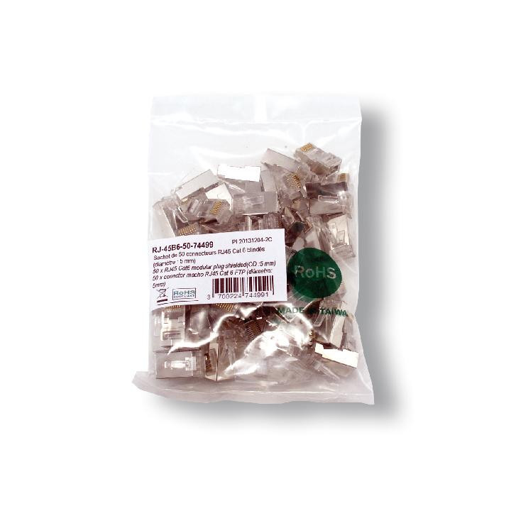 Sachet de 50 connecteurs RJ45 blindés - RJ45B50 | MCL Samar 