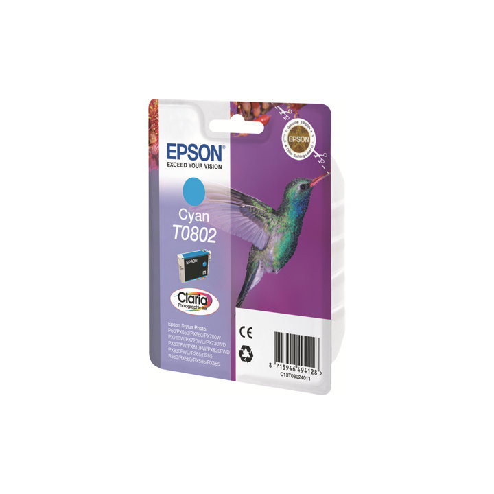 Cartouche Claria T0802 Cyan - C13T080240 | Epson 