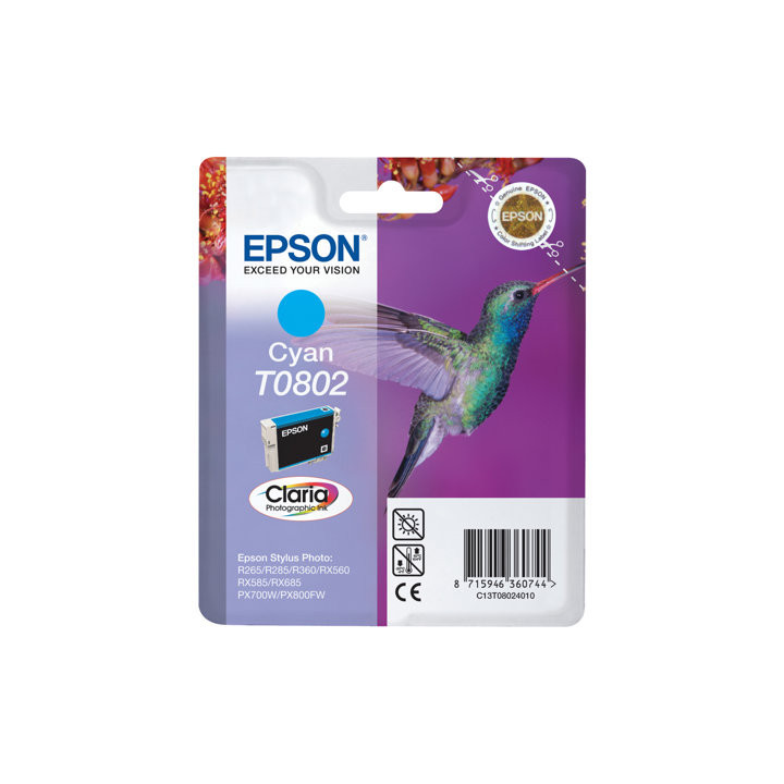 Cartouche Claria T0802 Cyan - C13T080240 | Epson 